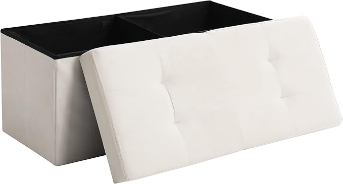 Storage Ottoman Bench Foldable Seat Footrest Shoe Bench End of Bed Storage