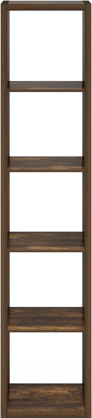 Furinno Cubicle Book Shelf, Vertical 5-Cube Bookshelf, Extra Thick Horizontally