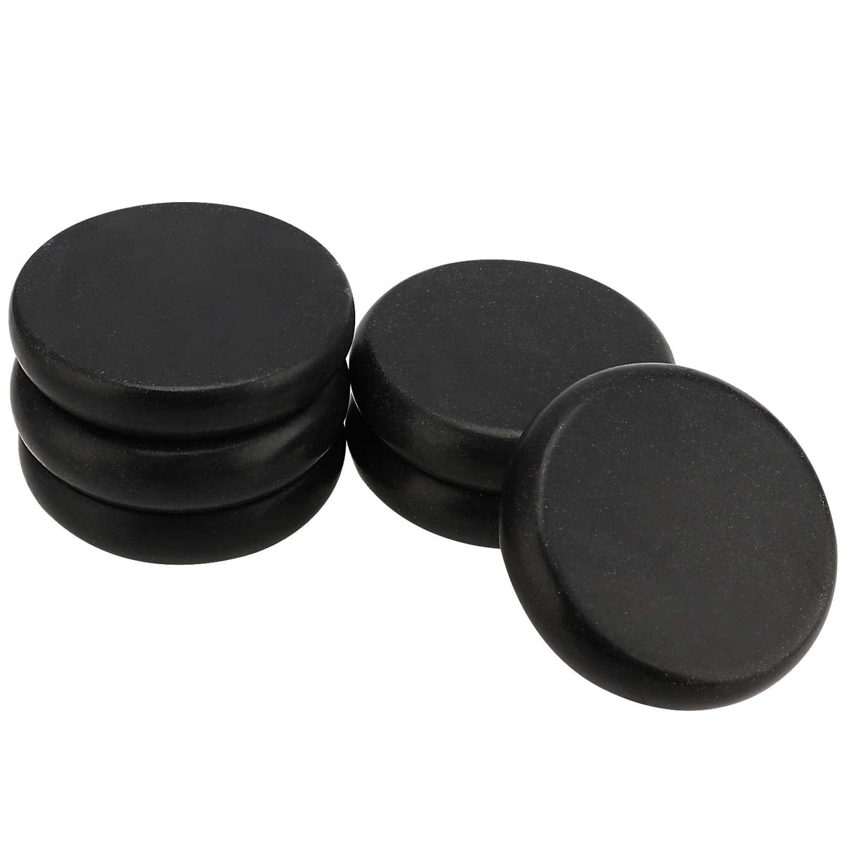 SOUJAP 22 Pack 3.15 Inch Basalt Massage Stones, Large Massage Hot Round Stones, Black Essential Basalt Rocks for Relaxation, Home Spa