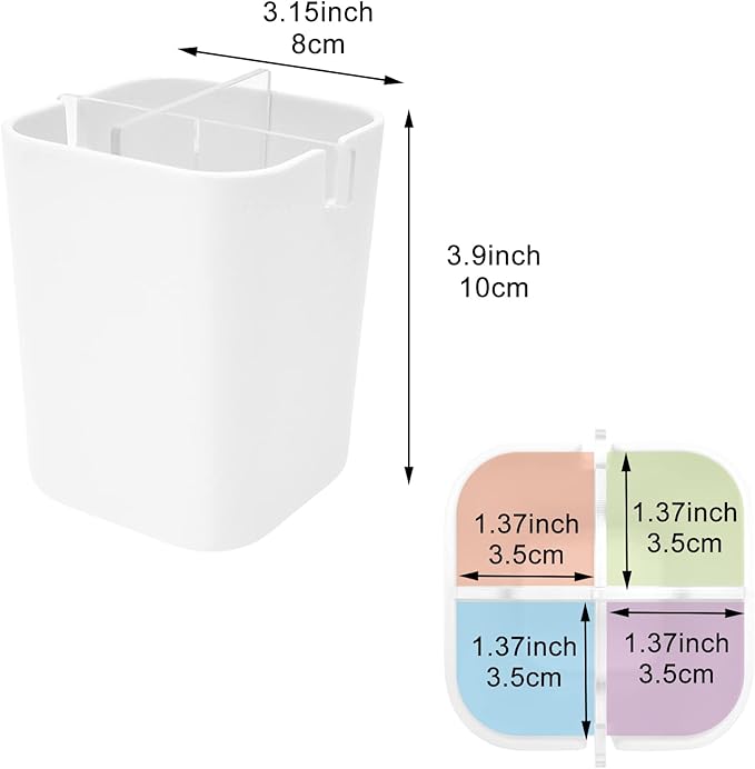 Toothbrush Holder for Bathroom, 4 Slots Electric Toothbrush and Toothpaste