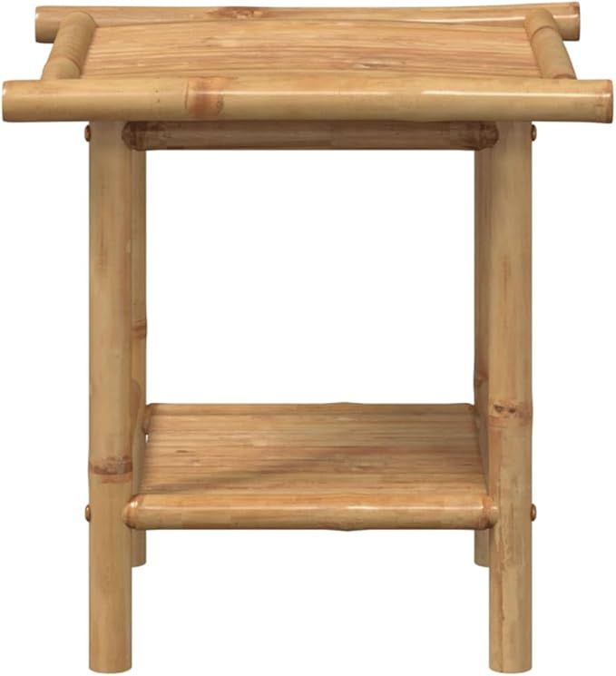 Bamboo Fiber Coffee Table with Storage Shelf, Eco-Friendly Modern Square Design