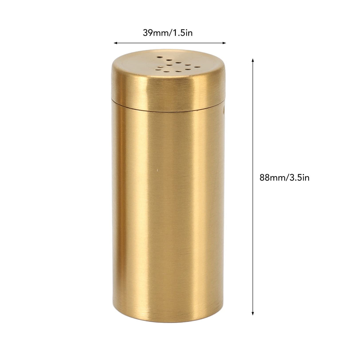 Stainless Steel Gold Spice Jars - 2 Pcs Rustproof Screw Top Seasoning Shaker Bottle for Salt, Sugar, Pepper, Paprika