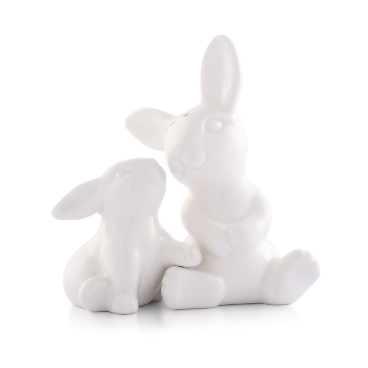 Arthur Court White Stoneware Mother and Baby Easter salt and pepper shakers set, Durable and Easy to Clean, Whimsical Addition to Table Settings, Bunny salt and pepper shakers