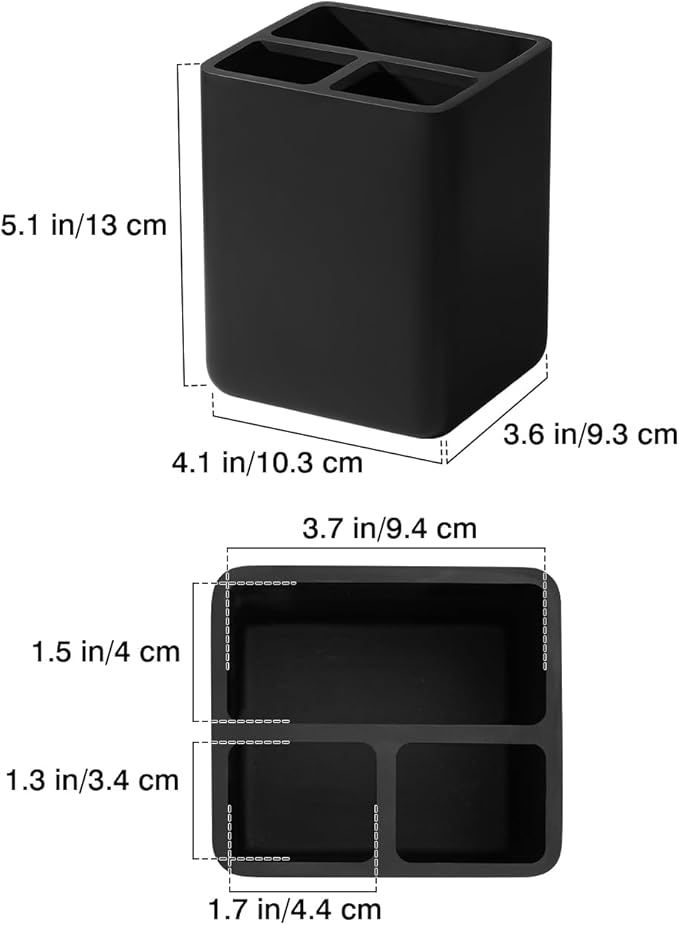 Luxspire Toothbrush Holders, 3 Slots Toothpaste & Toothbrush Holder