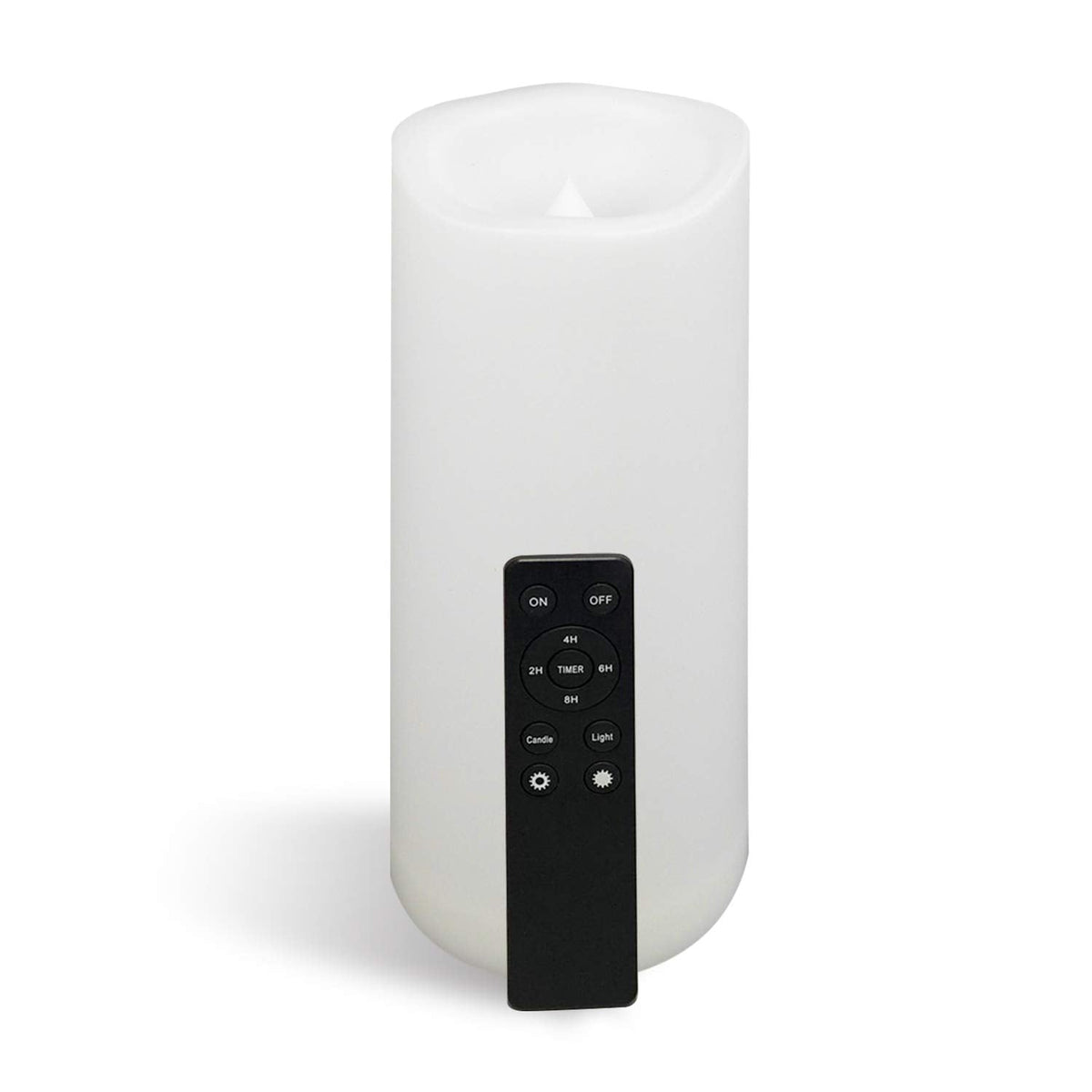 CANDLE CHOICE Waterproof Outdoor Battery Operated Flameless Candle Remote Timer Large Tall White Plastic Realistic Flickering Electric LED Pillar Lantern Garden Wedding Christmas Decorations 4”Dx10”H