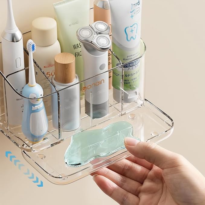 Toothbrush Holder for Bathroom Wall Mounted, 5 Slots Acrylic Toothbrush and