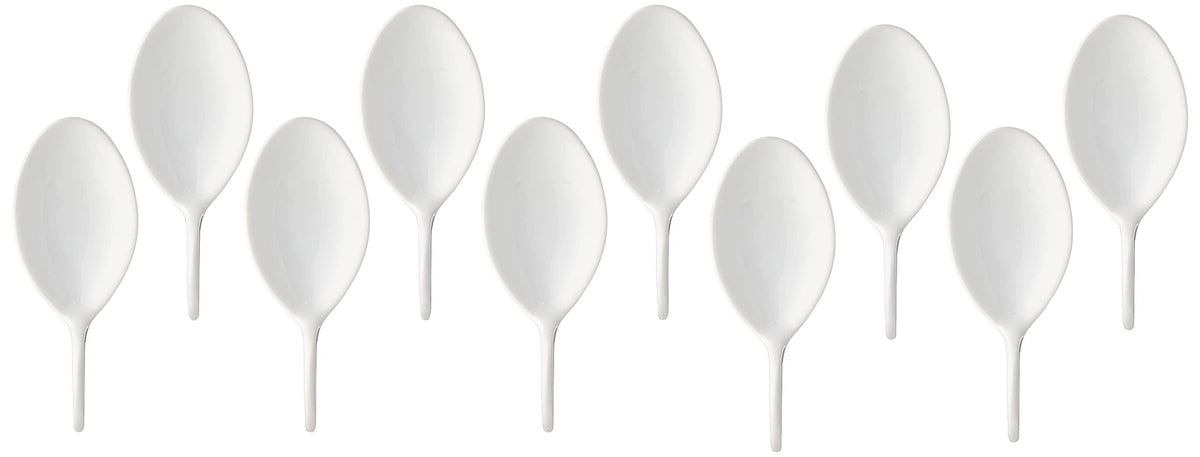 Restaurantware-4 Inch Porcelain Tasting Spoons, 10 Fish Shape Porcelain Spoons - Microwave-Safe, Oven-Safe, White Tasting Spoon, Chip-Resistant, For Tastings Or Individual Portions