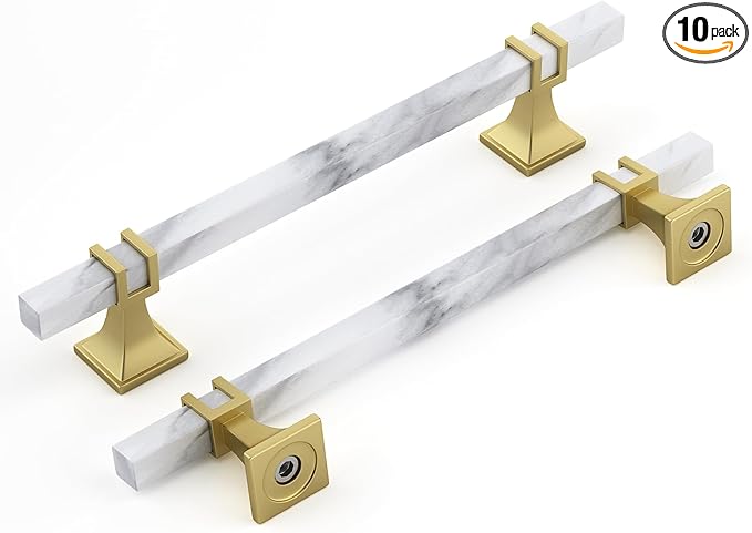 Rergy Cabinet Handles Marble Drawer Pulls and Knobs, T-Bar Hardware