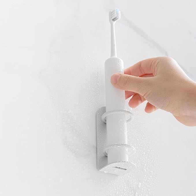 2 Pack Electric Toothbrush Holders Stick on The Wall Electric Metal Tooth