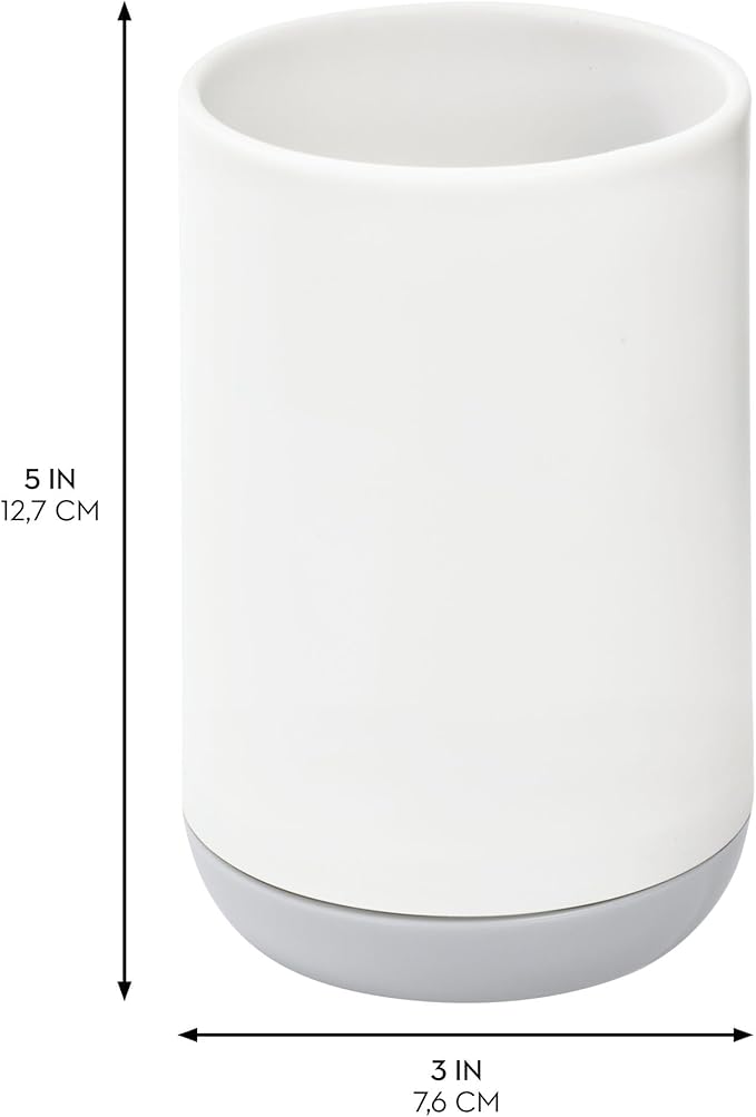 iDesign Toothbrush Holder for Normal Toothbrushes, Spin Brushes, and Toothpaste