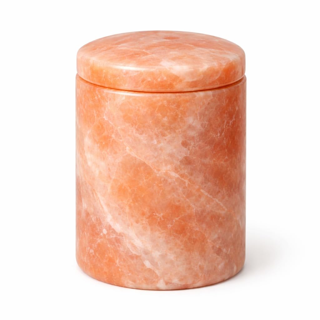 Himalayan Salt Urn for Ashes – Extra Small, Classic Cylinder Shape, 15 Cu in – Biodegradable Cremation Urn for Child or Pets – Hand-Carved Memorial Urn – Eco-Friendly Burial Option