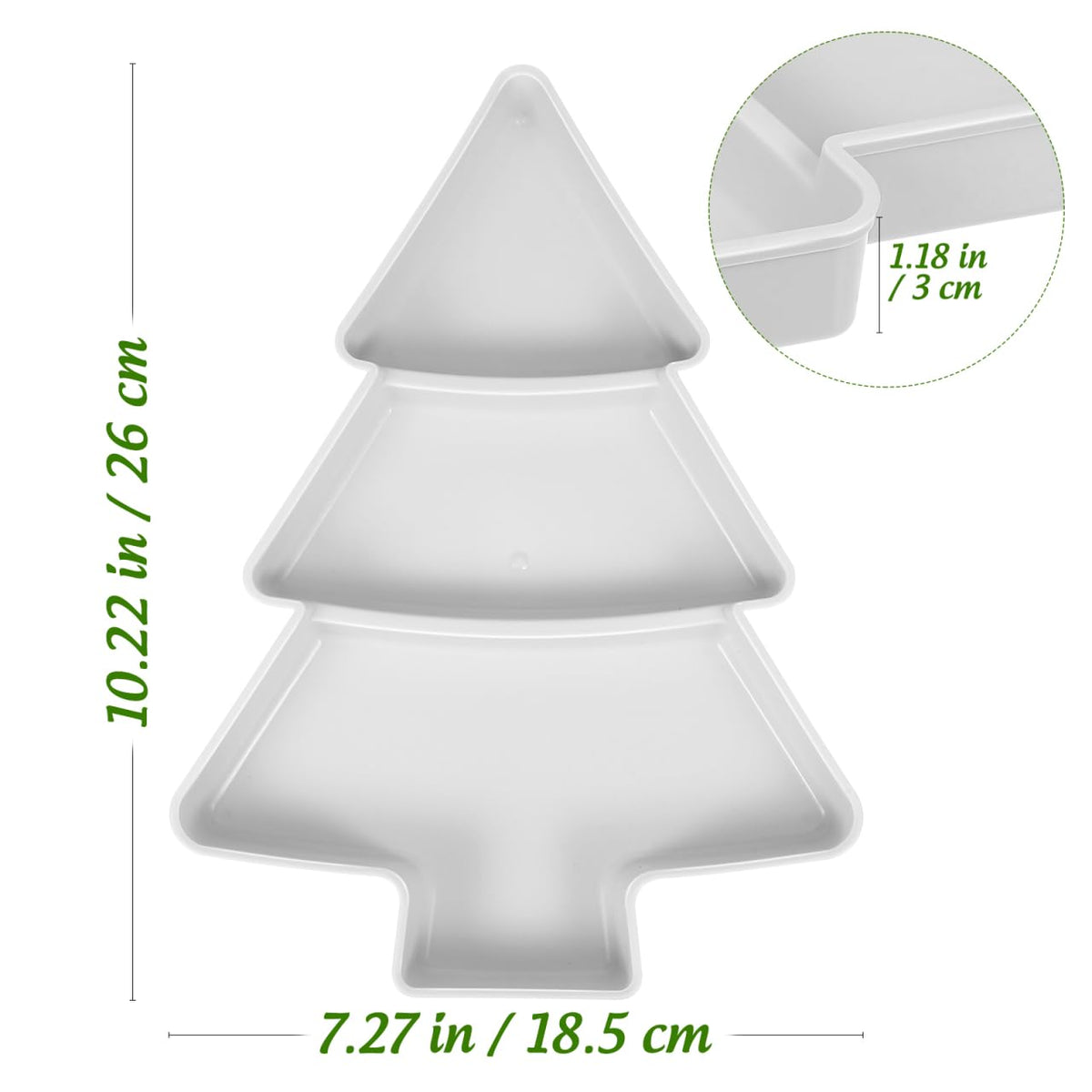 Christmas Tree Shaped Platter Divided Serving Tray Christmas Candy Dish Snack Serving Plate Fruit Nuts Desserts Container Food Platter for Holiday Party Decorations