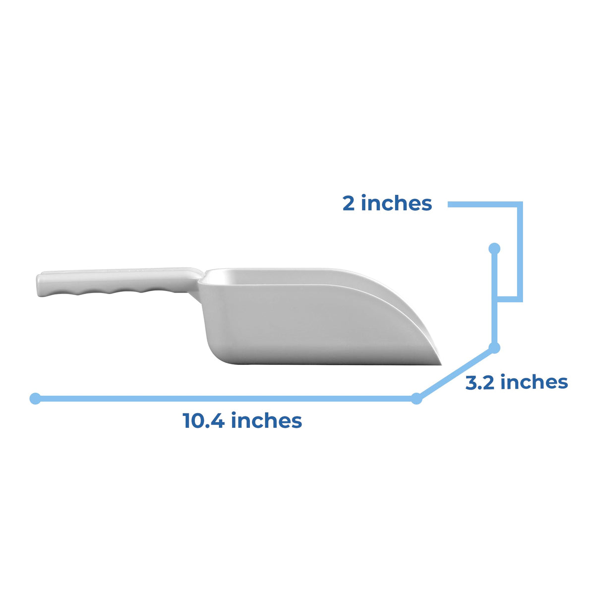 Vikan Remco 63005 Color-Coded Plastic Hand Scoop - BPA-Free Food-Safe Kitchen Utensils, Restaurant and Food Service Supplies, 16 oz, White (Pack of 3)