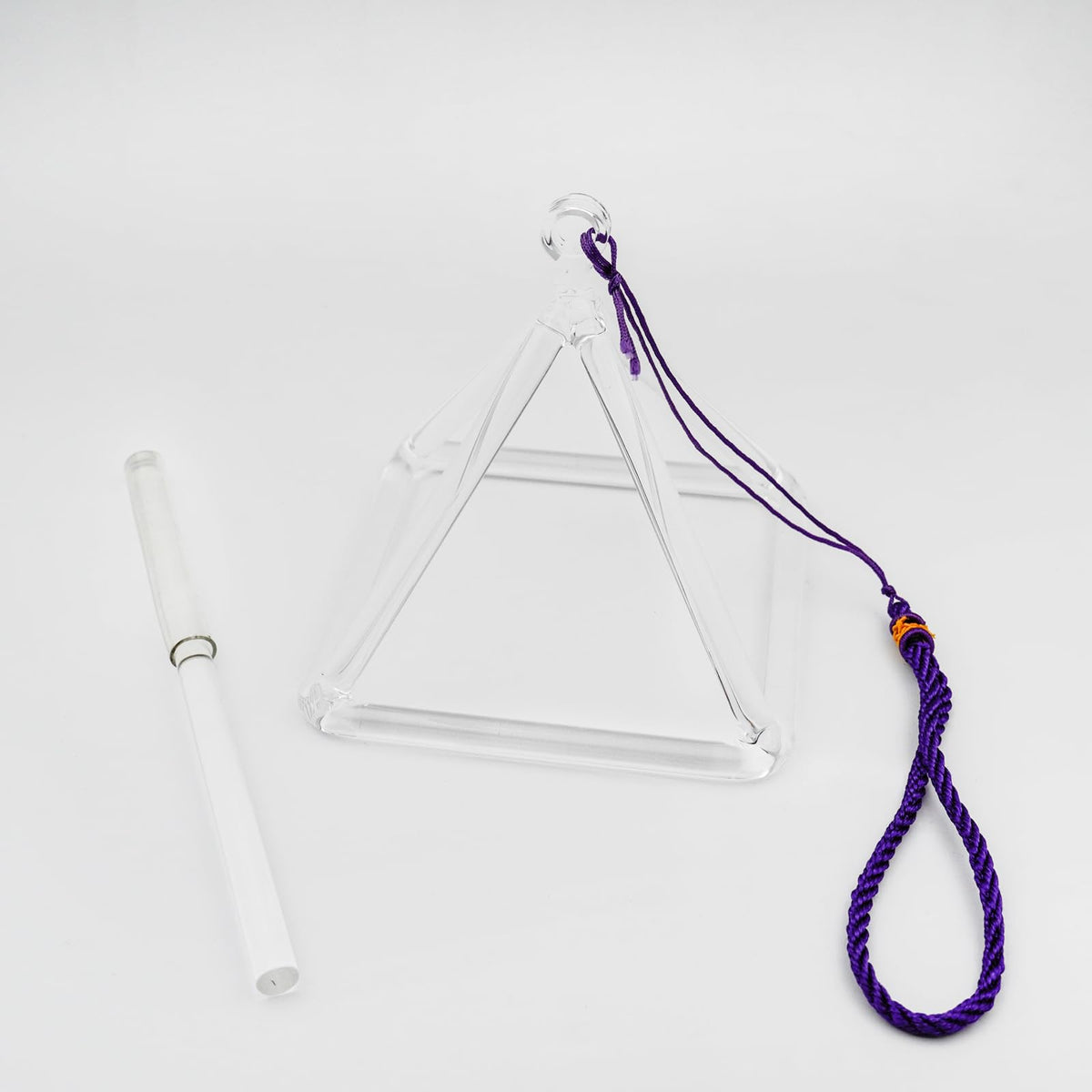 Siceeoly 5 Inch Clear Quartz Crystal Singing Pyramid Healing Musical Instrument For Sound Healing Meditation With Crystal Singing Bowl Striker