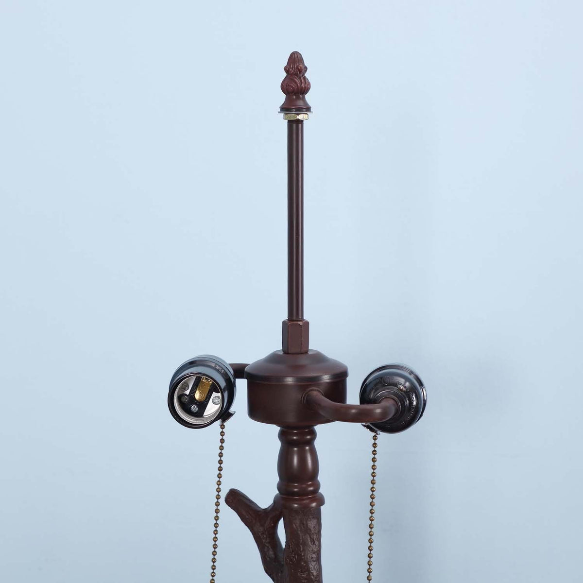 Bieye SS021 Lampshade Support with Finial for Tiffany Style Stained Glass Floor Lamp Table Lamp (G3/8 115mm Bronze Acorn)