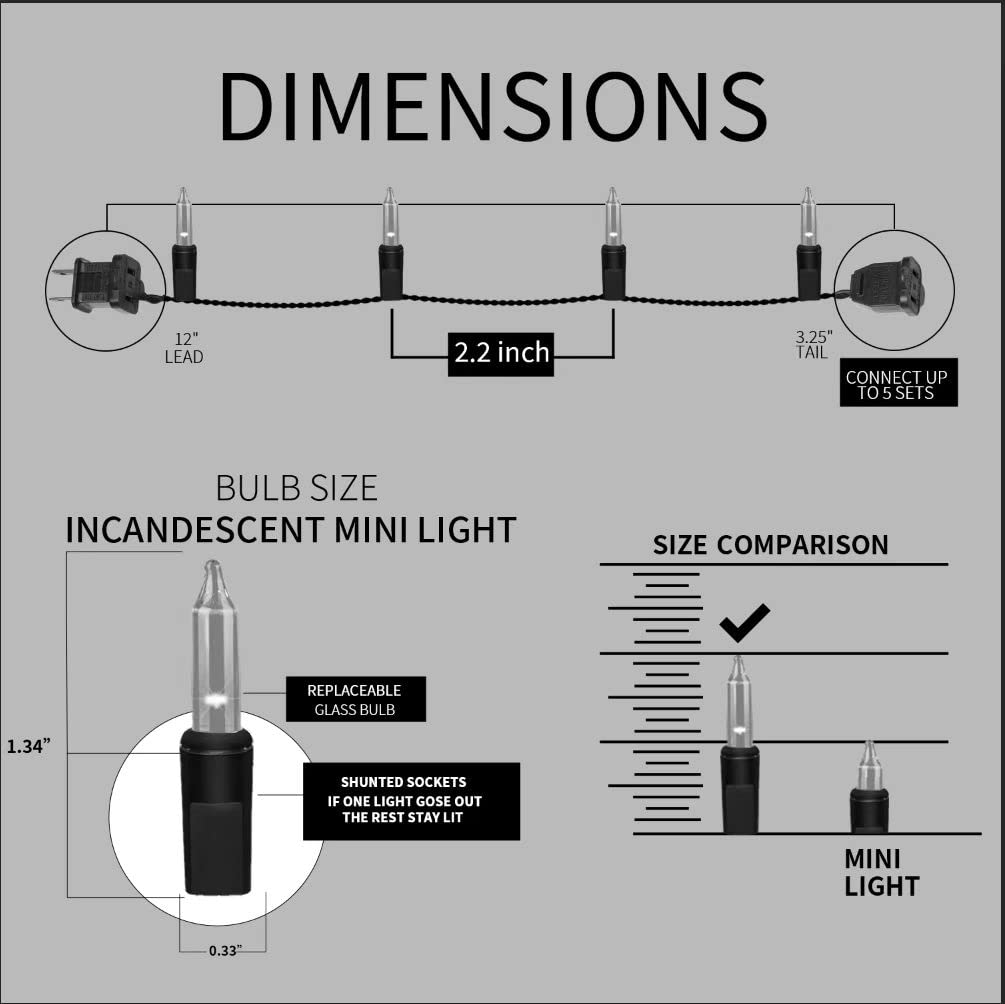 JUSTPRO 100LIGHTS Green Extra-Bright with End Connectors Christmas Decorative Lights 5.98m UL Certified Mini String Light Set Waterproof for Home Garden Holiday Christmas Tree Party Patio Wedding