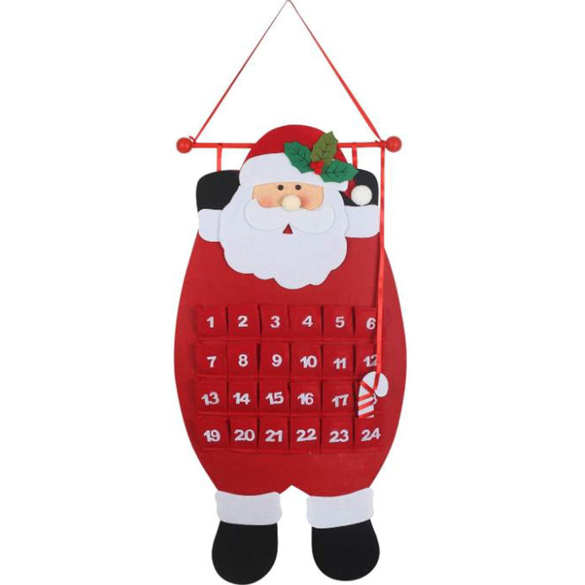 Santa Christmas Advent Calendar 2026 3D Felt Hanging Santa Advent Calendar Reusable Countdown to Christmas Calendars Santas Advent Xmas Decorations Gifts Xmas Countdown Calendars