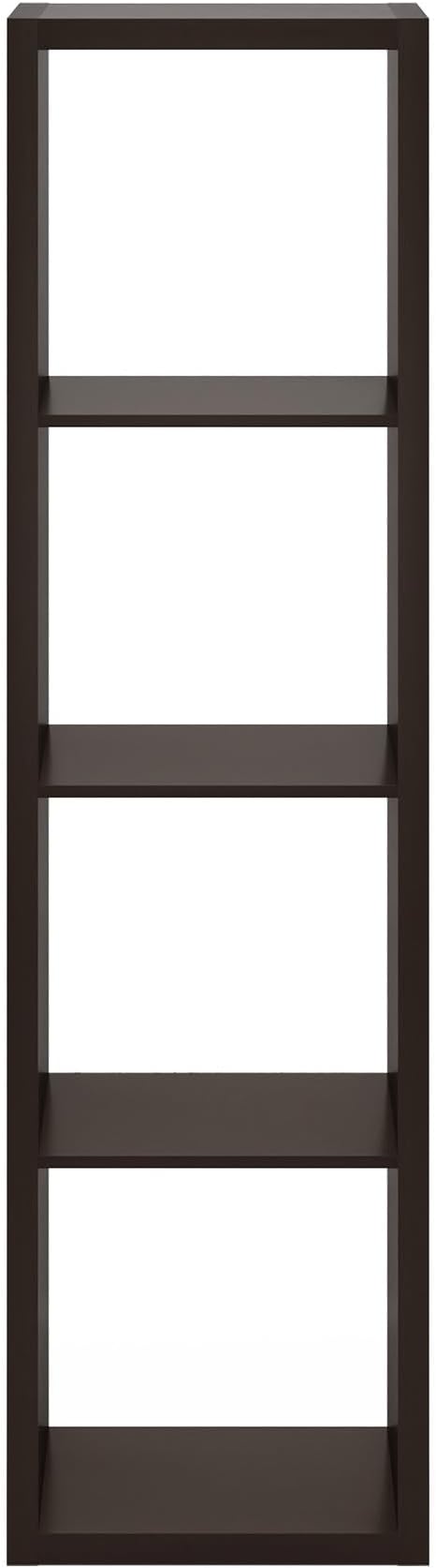 Furinno CUBICLE Book Shelf, Vertical 4-Cube Bookshelf, Extra Thick Horizontally