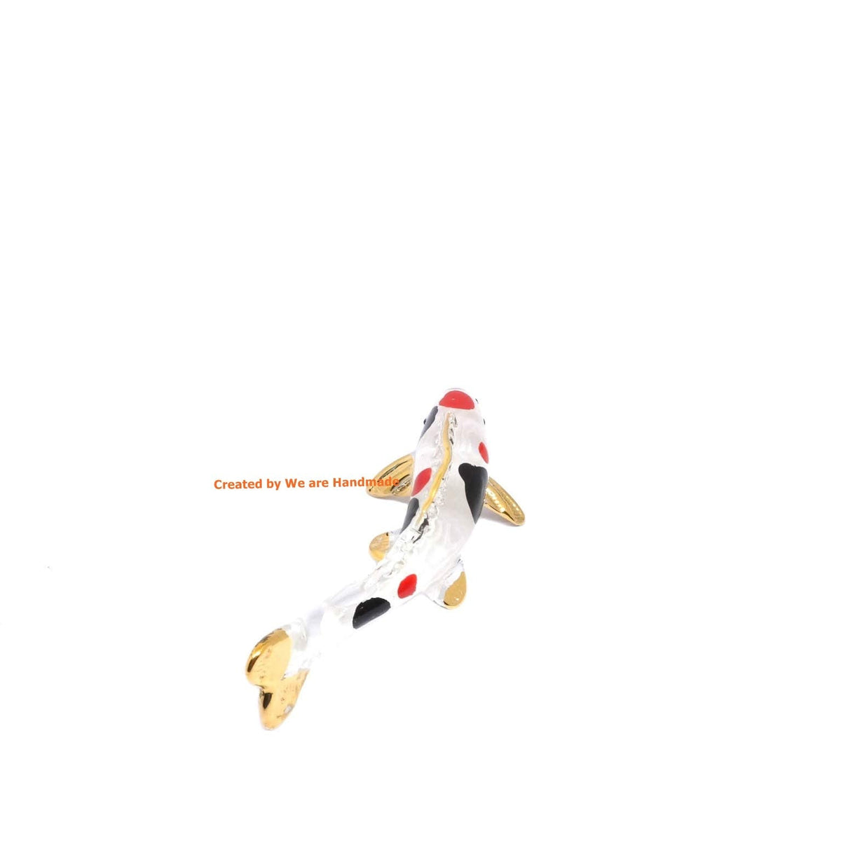 Handmade Mini 3" Koi Fish Carp Figurine Art, Cool Stuff, Miniature Animals, Home or Garden Decor Gift Ideas (Kanako Sanke Style)