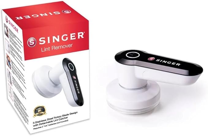 SINGER Compact Fabric Shaver and Lint Remover | Portable, Battery Operated