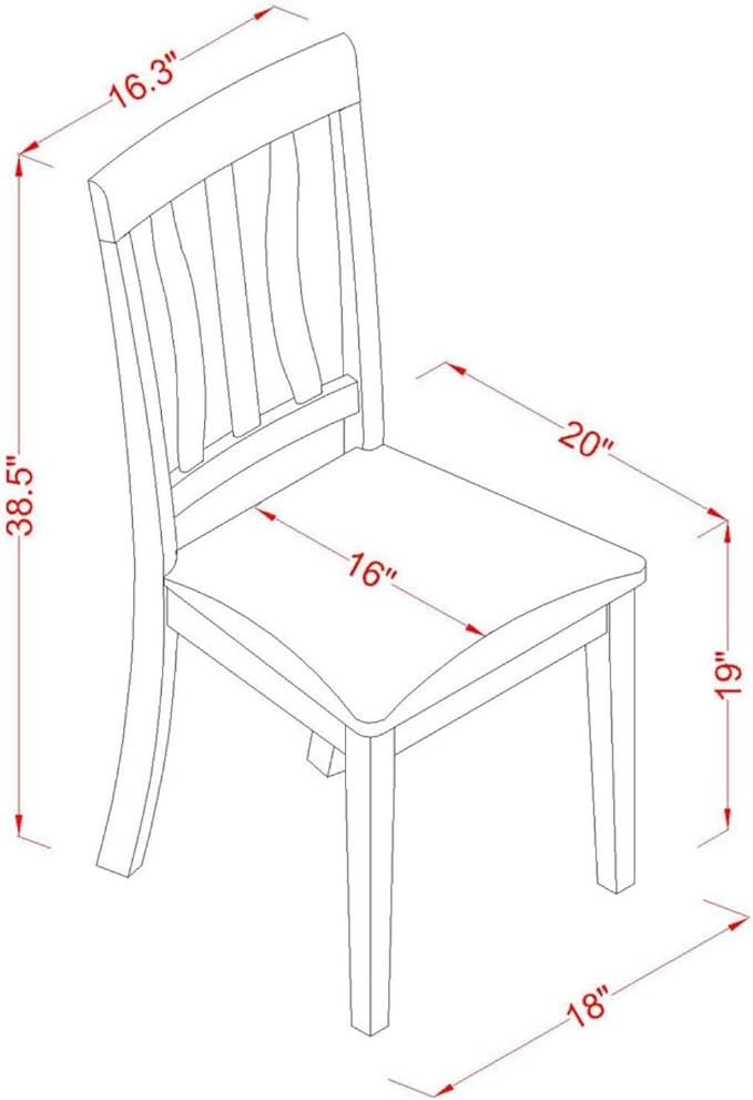 East West Furniture ANC-OAK-C Antique Dining Chairs