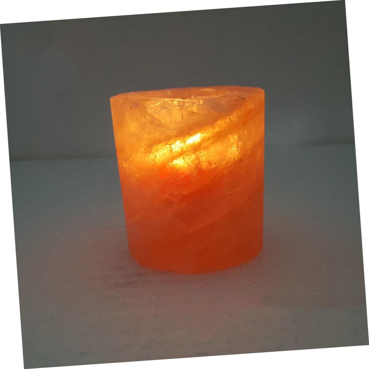 Healifty Himalayan Crystal Salt Candle Holder Adjustable Taper Candle Stand for Meditation Yoga and Home Decor Natural Handcrafted Decorative Centerpiece for Dining Table and Relaxation