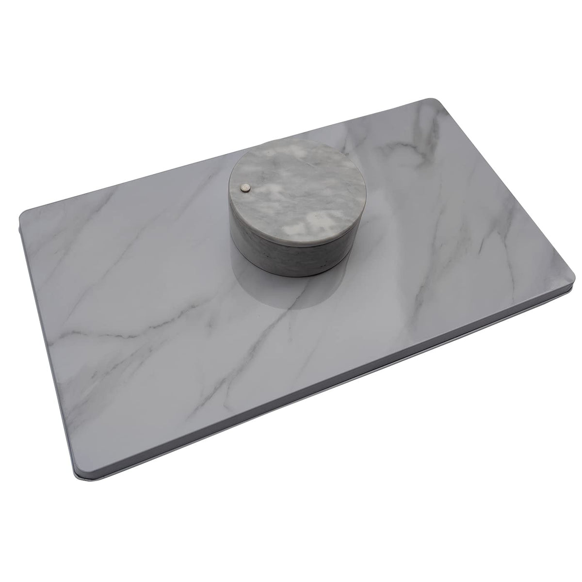 Ritadeshop Salt and Pepper Bowl/Dual Compartment Cellar with Swivel Top for Salt, Spice and Herbs Storage (Gray White)