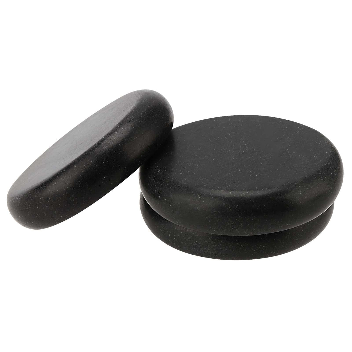 SOUJAP 22 Pack 3.15 Inch Basalt Massage Stones, Large Massage Hot Round Stones, Black Essential Basalt Rocks for Relaxation, Home Spa
