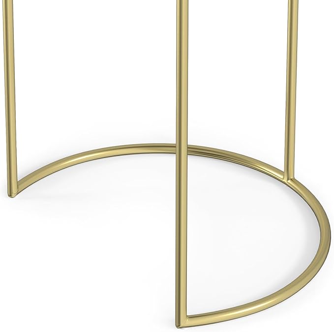 SIMPLIHOME Ashley Nesting Tables Set – 16 inch Wide Genuine Marble Top Metal