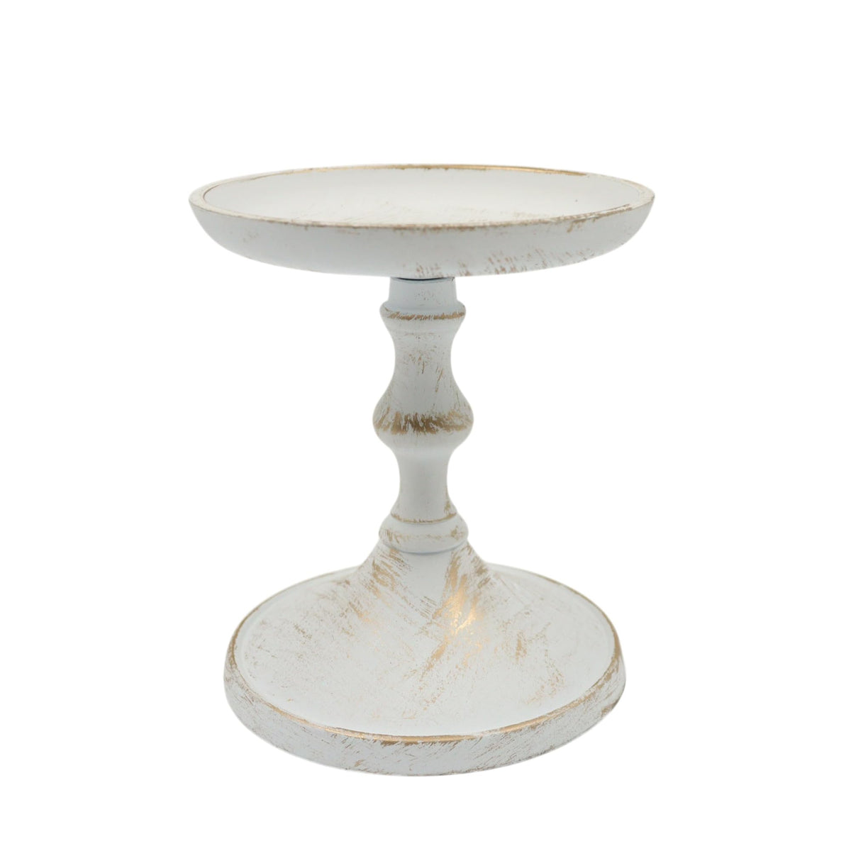 Hosley Aluminum Metal Decorative Pillar Candle Holder White Wash Finish for Candles or Display, 5Inch High - Ideal for Weddings, Parties, Events, Home Decor, Gifts, Elegant