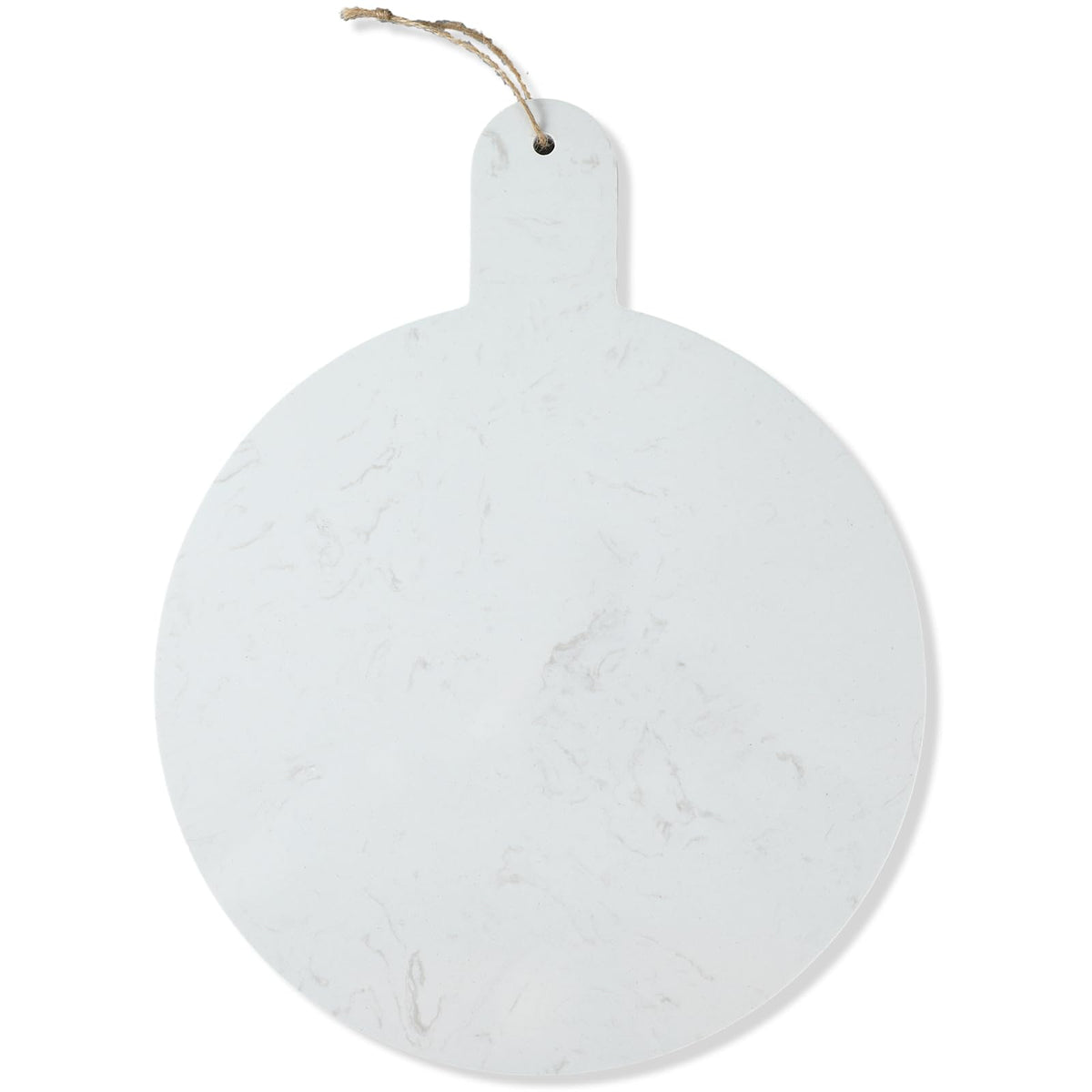 Ferrochef Round Marble Charcuterie Cutting Serving Board, 12 Inch Cheese Board with Handle for Kitchen Wedding Anniversary Bridal Shower, or Housewarming Gift