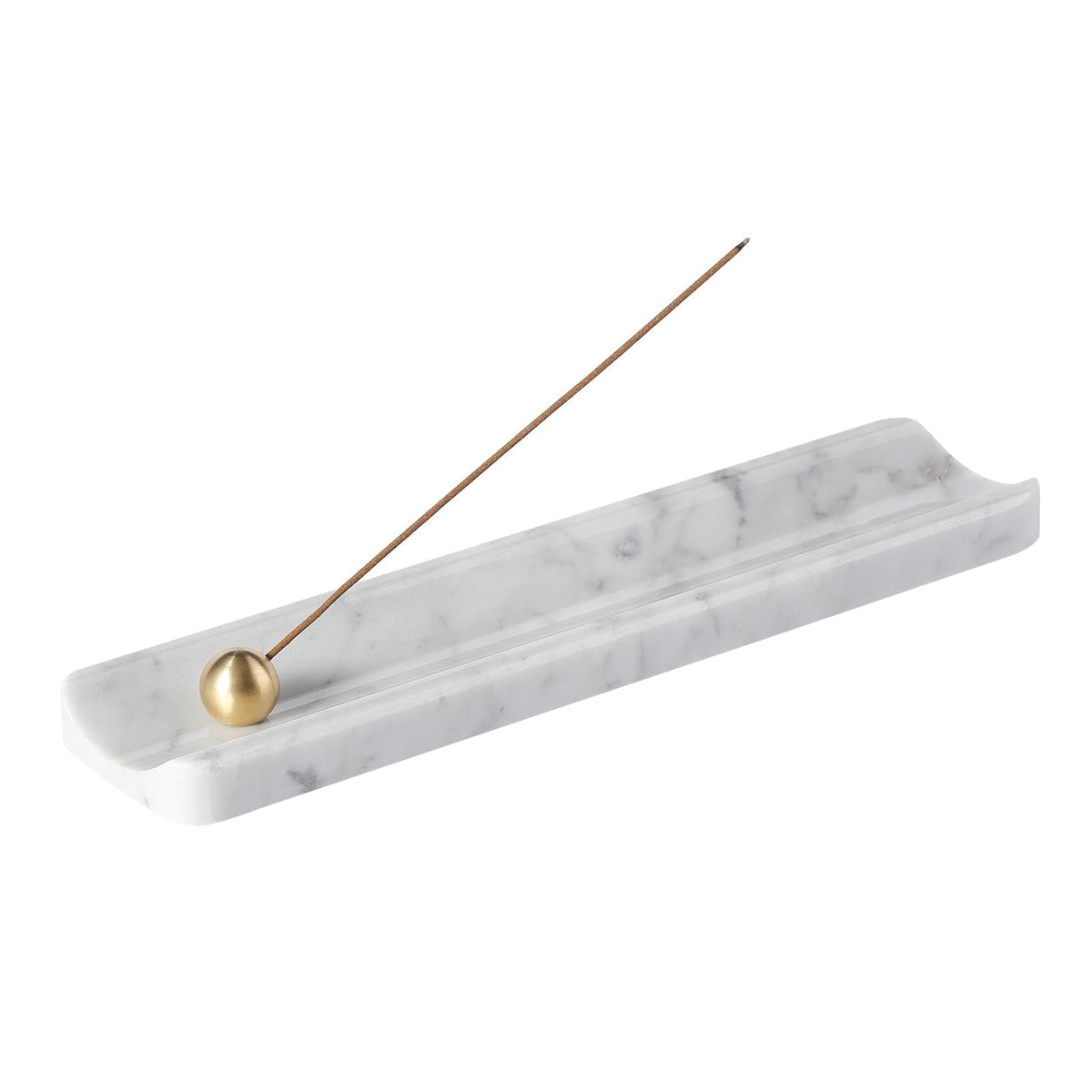 Koville Italian Carrara Natural Marble Incense Holder, Incense Holders for Sticks, Incense Burner Holder, Ideal for Meditation and Relaxing, Easy to Clean(Bianco Carrara)