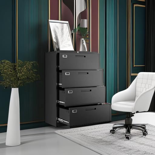 Letaya File Cabinets, 4 Drawer Metal Lateral Filing Organization Storage