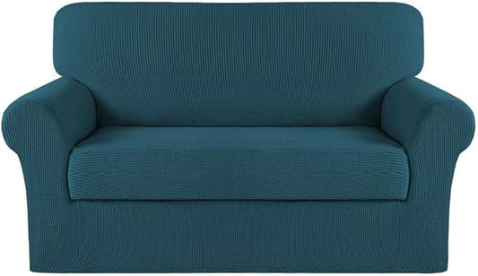 Turquoize Stretch Sofa Slipcover 2 Pieces Sofa Cover Couch Cover