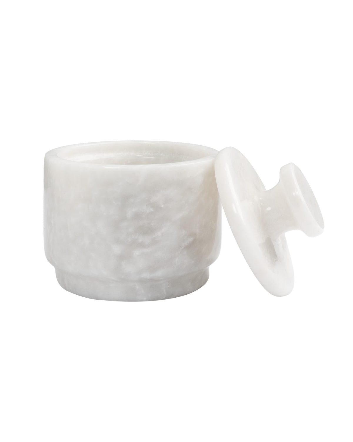 UrbanFocal Natural Marble Salt Cellar With Lid - Stone Salt Container And Stone Salt Holder, Spice Jars for Counter, Candy Jar & Spice Jar, White