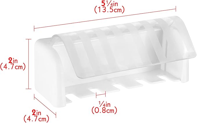2 Pack 5 Slots Wall Mount Toothbrush Holder