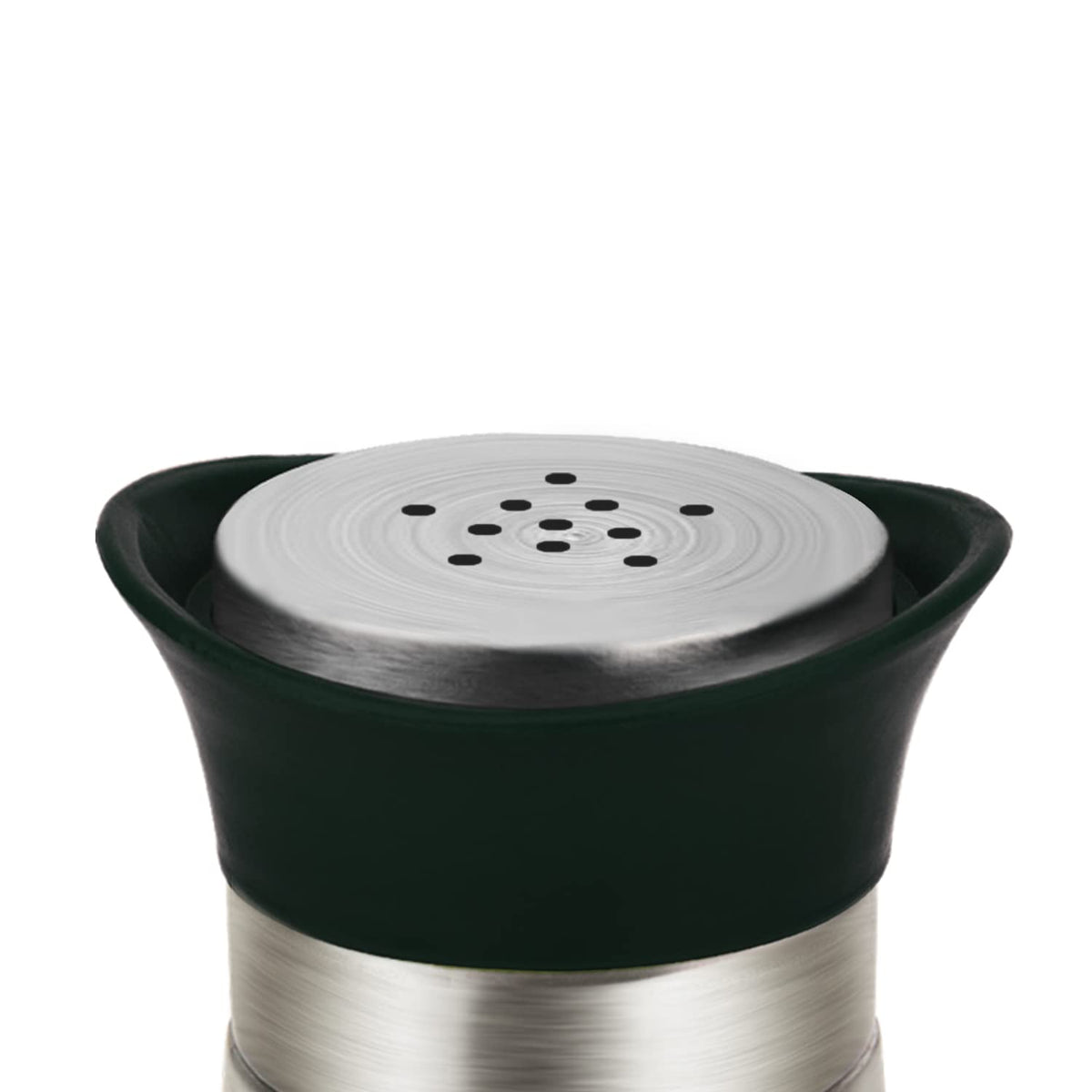 Evelyne 2-Piece Set Salt & Pepper Glass Shaker Stainless Steel Cover with Tray