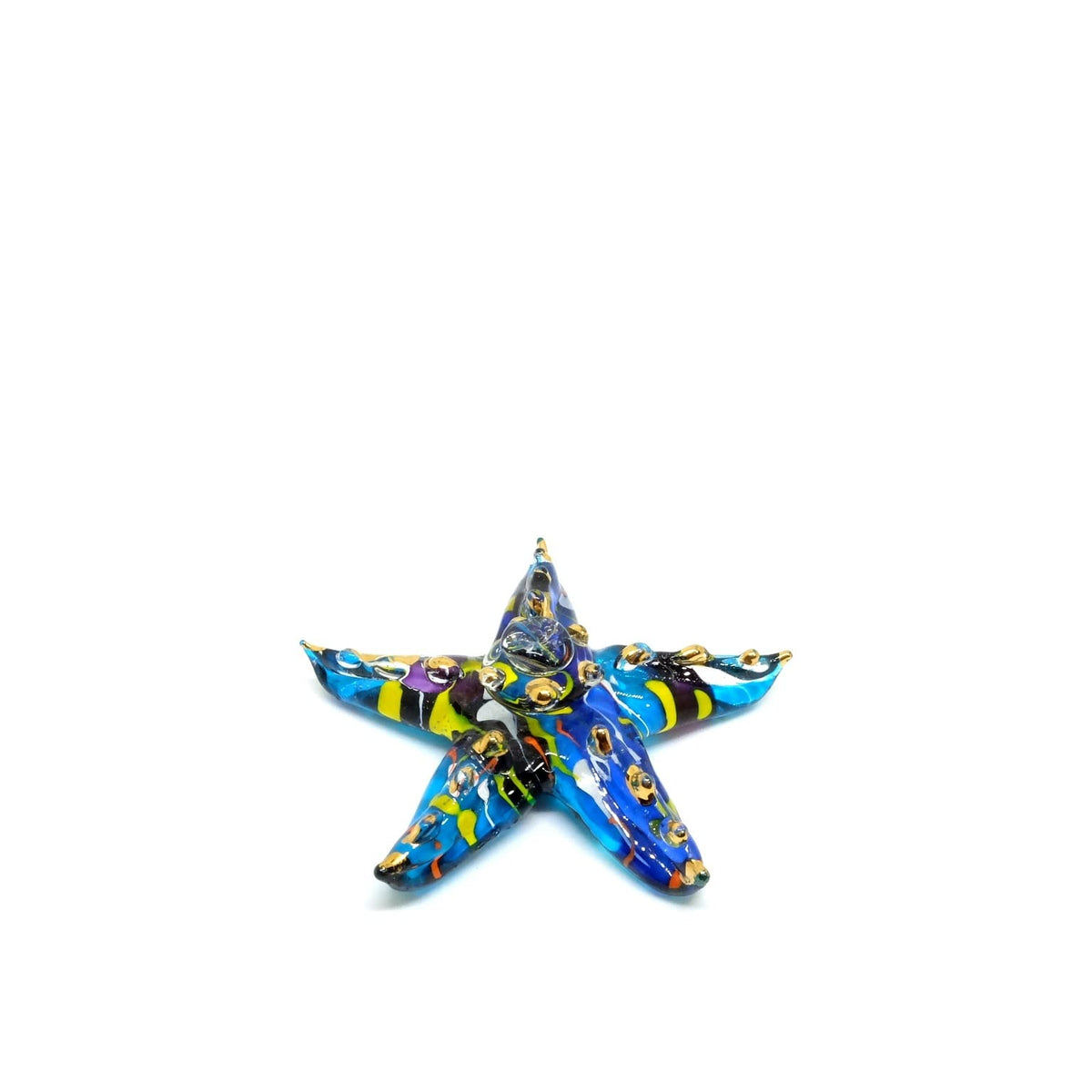 Handmade Mini 2" Blue Starfish Figures Blown Glass Art/Miniature Ocean Animals/Collectible Figurines Gift Ideas/Tiny Ornament Cool Stuff Decor N2 - Model 2022