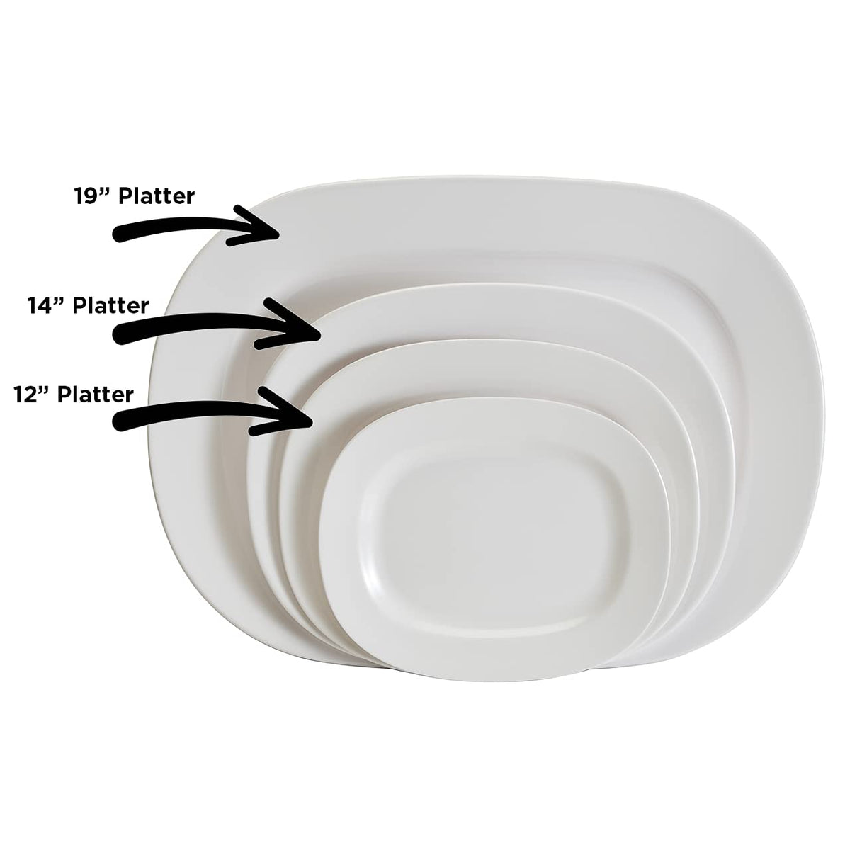 Hutzler Melamine Platter, white, 14-Inch