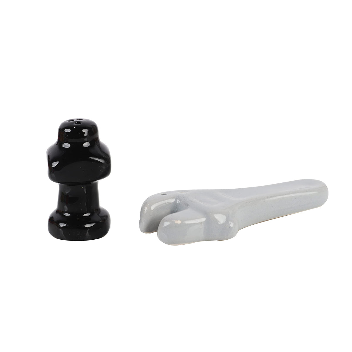 Servette Home Construction Theme Salt and Pepper Shakers for Collectors Kitchen Decor (White & Black)
