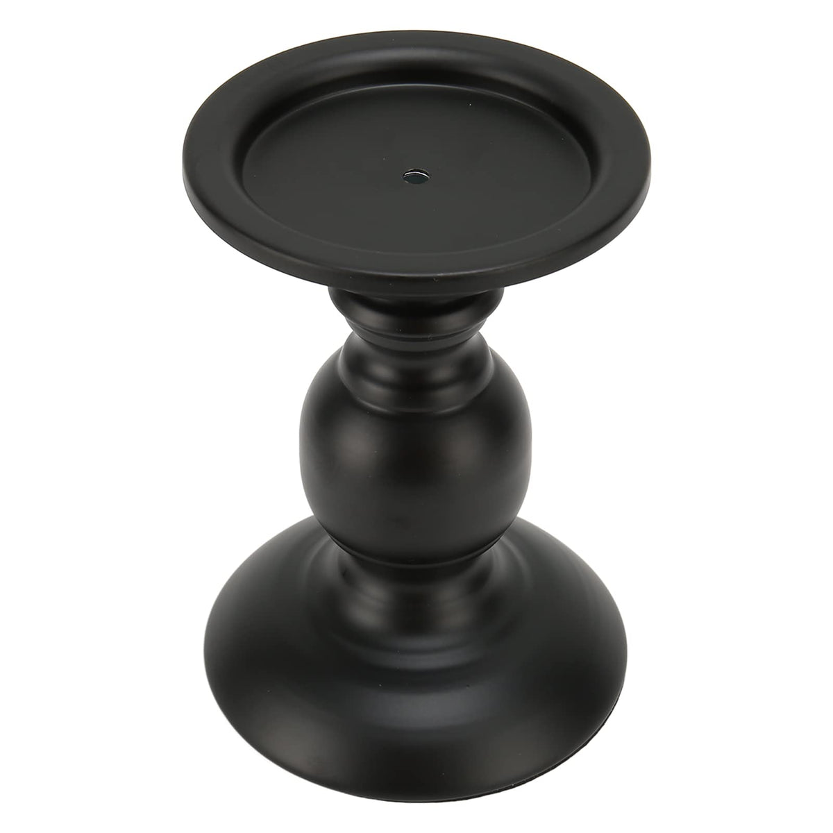 Tyenaza Pillar Candle Holder Rustproof Black Metal Iron Matte Pillar Candle Holder Ornament Dining Table Decoration for Wedding, Dining Table, Party