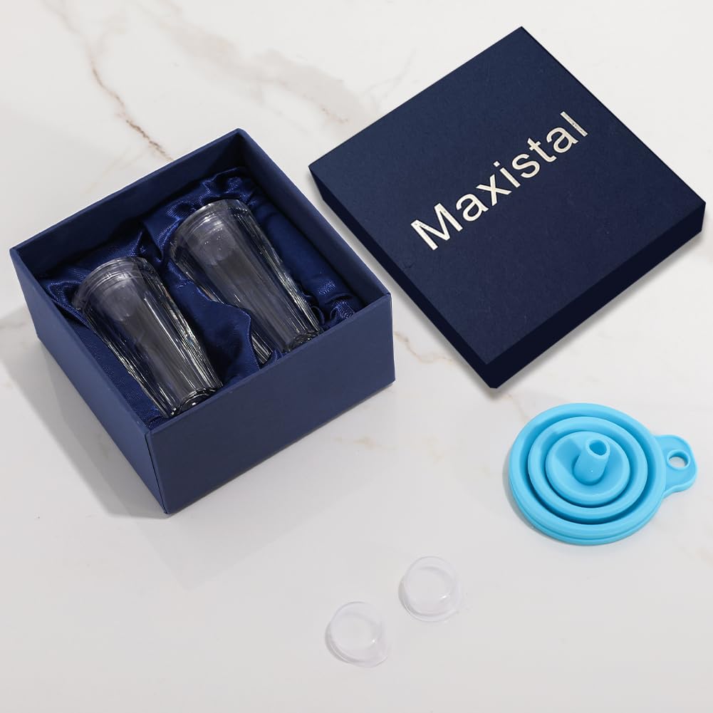 Maxistal Salt and Pepper Shaker Set Spice Dispenser Refillable Design Cut Crystal Seasoning Shaker Kitchen Decor for Cooking Table,RV,Dinner Party,Camping BBQ (T-03)
