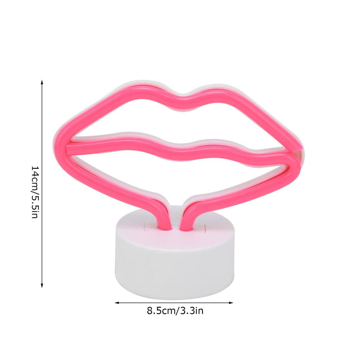 Milltrip Lip Shaped Neon Signs Led Neon Light with Stand USB or Battery Powered Neon Light Lamp for Baby Room Party Home Decor Gifts for Children Baby Room Christmas Wedding Party Decoration