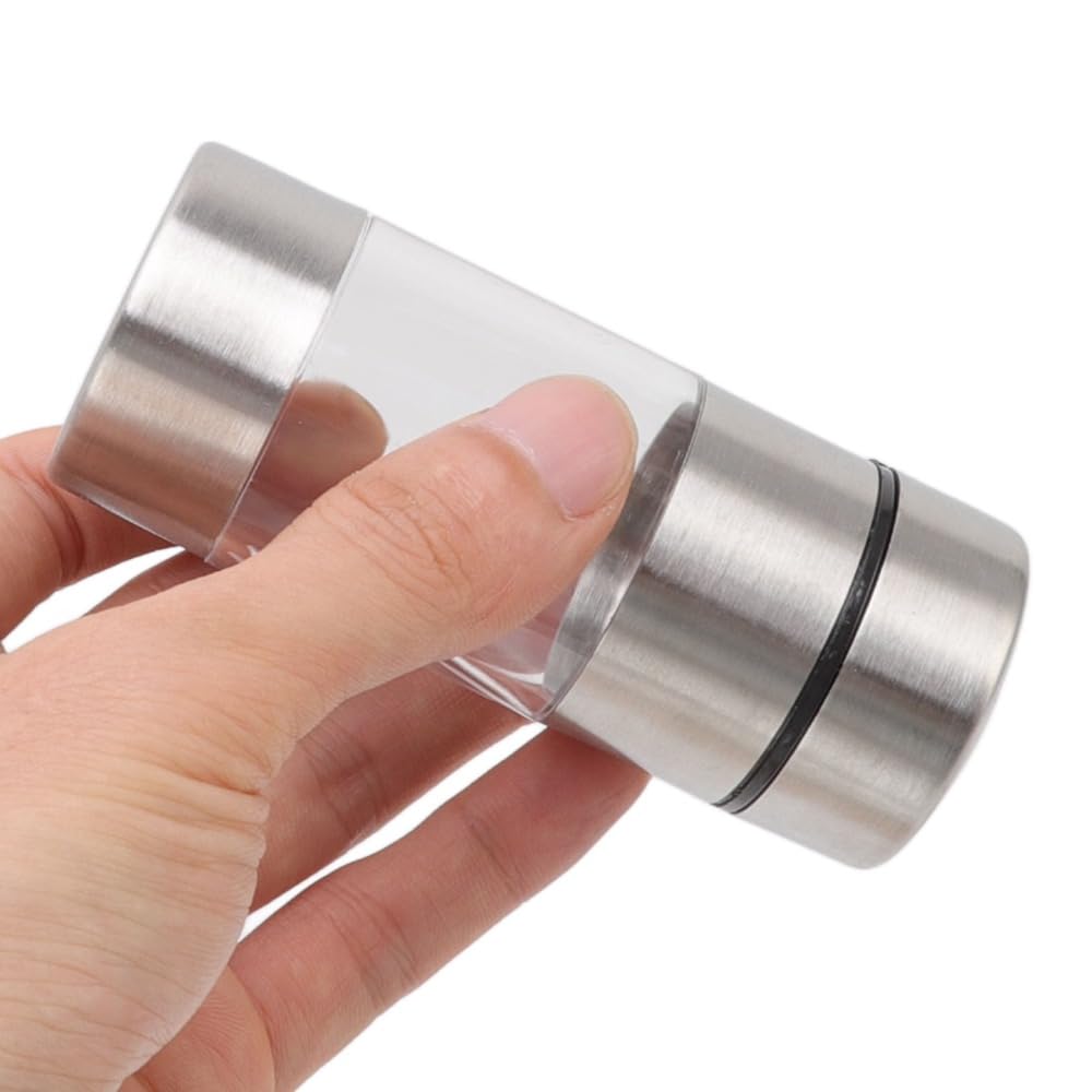 150ml Seasoning Bottle Set – Stainless Steel & Acrylic Spice Containers with Wooden Rack for Kitchen, Oil & Vinegar Dispensers, Leak-Proof Design