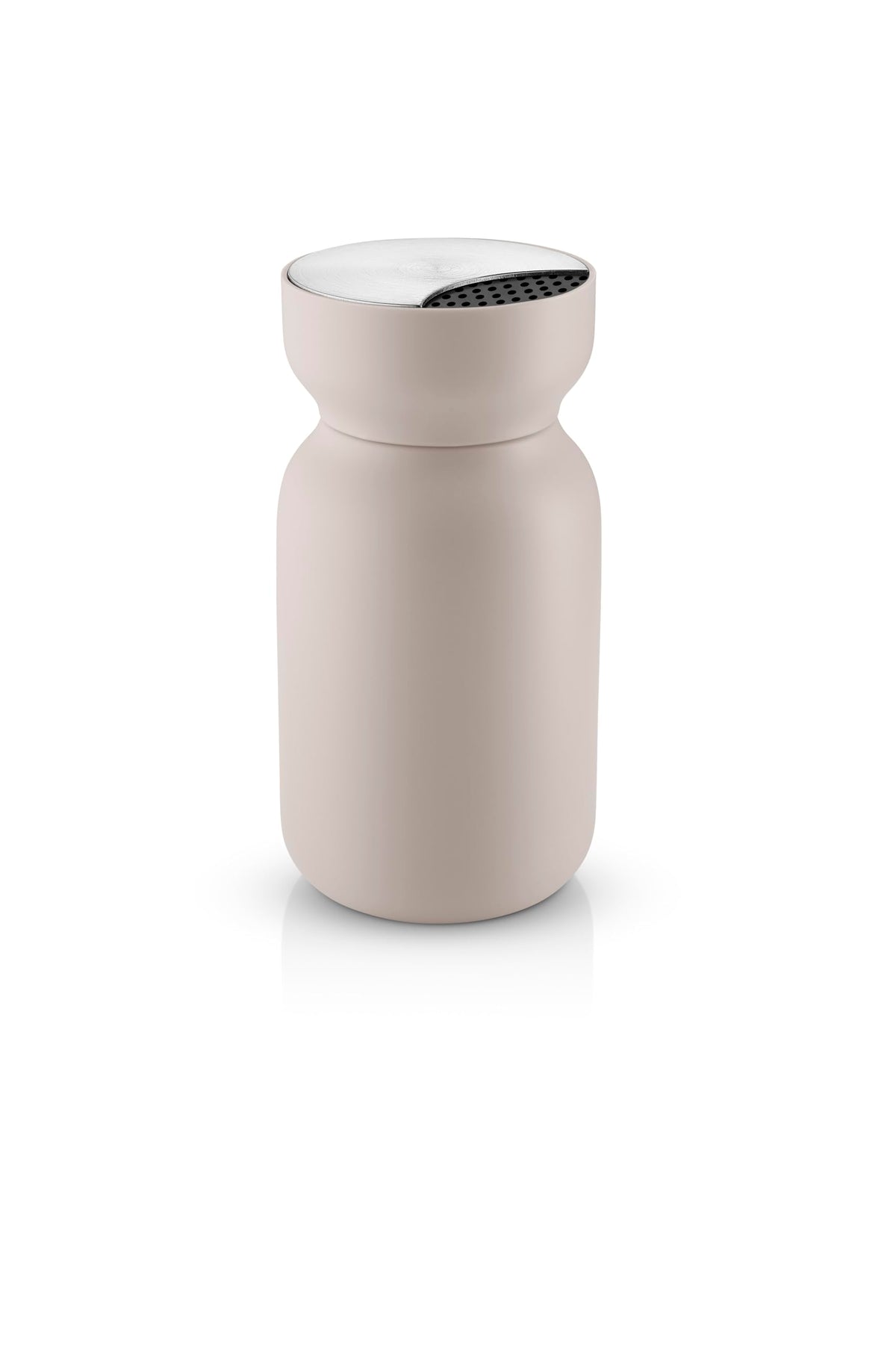 Eva Solo Sapor Shaker, Stainless Steel and Recycled Plastic, Sand, 0.39 lb, Cylindrical, 3-Setting Twist Top, Sugar Salt Herb Dispenser