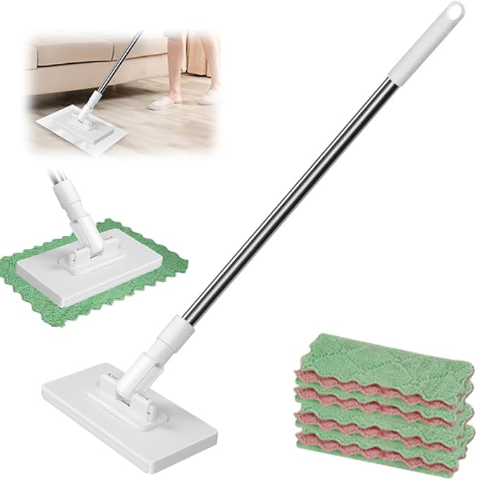 Disposable Dust Mop with 4 Reusable Cloths, 2026 New 39in Long Handle