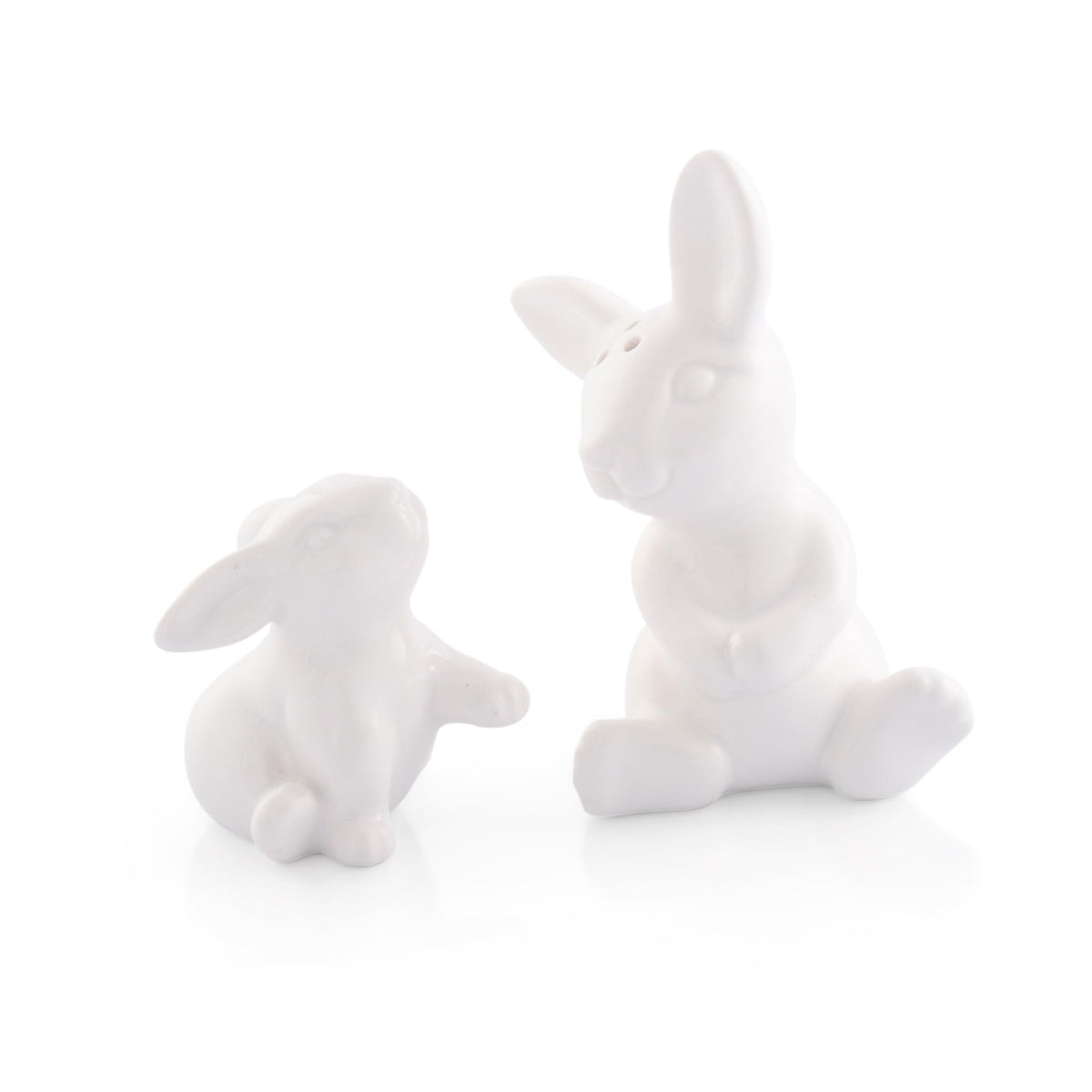 Arthur Court White Stoneware Mother and Baby Easter salt and pepper shakers set, Durable and Easy to Clean, Whimsical Addition to Table Settings, Bunny salt and pepper shakers