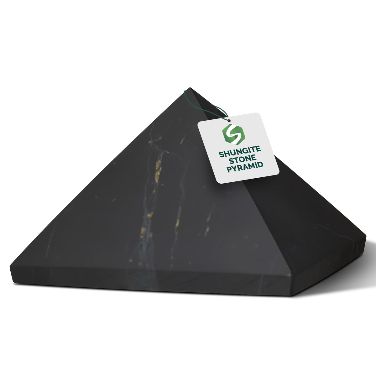 Shungite World Authentic Shungite Pyramid Unpolished 40 mm / 1.57" Chakra Energy Natural Healing Crystal Real Black Pyramid Home Office Protection Desk Decor Meditation Reiki Grounding Stone