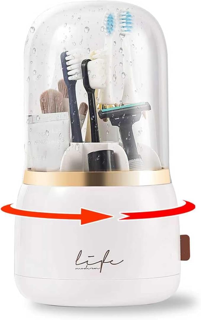 Toothbrush Holders for Bathrooms, Rotating 7 Slots Electric Toothbrush Holders
