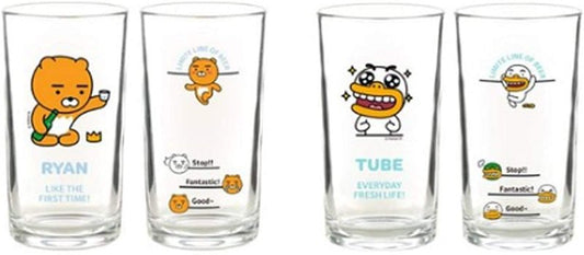 Mini Clear Glasses For Alcohol Drinks Set of 4(soju beer glass 소맥잔),Korean Soju Shot Glasses Set Character Soju Beer Glass, Best Gift For Party, Dishwasher Safe Clarity Glassware, Korean Gift